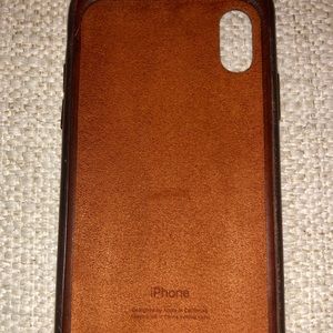 Apple iPhone X Saddle Brown Leather Case